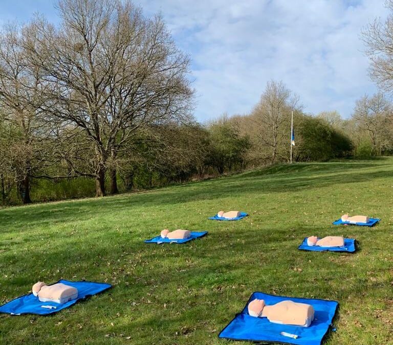 Socially distanced First Aid training at Faurefold